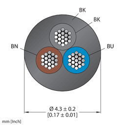 Thumbnail for CABLE3X0.34-XX-PVC-BK-500M/TEL