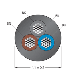 Thumbnail for CABLE3X0.34-XX-PUR-BK-100M/TXL
