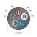 CABLE5X0.34-XX-PUR-BK-500M/TXL