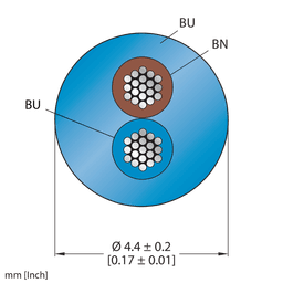 Thumbnail for CABLE2X0.50-XX-PVC-BU-500M/TEB