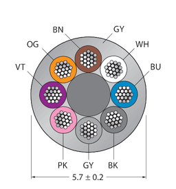 Thumbnail for CABLE8X0.25-XX-PVC-GY-500M/TEG