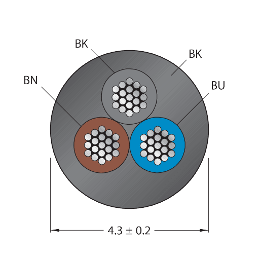 CABLE3X0.34-XX-PVC-BK-500M/TEL