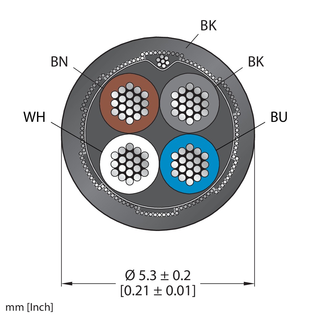 CABLE4X0.34-SH-PUR-BK-150M/TXL