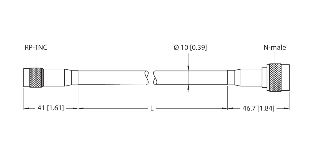 T-UHF-CBL-RG213-RPTNC-12-N-M