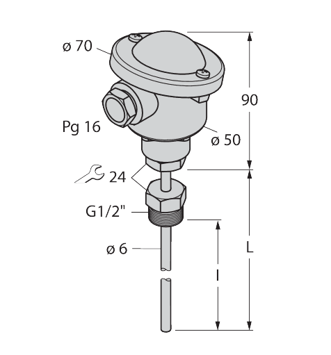 TTK100C-206B-G1/2-LI6-PG16-L500/I400